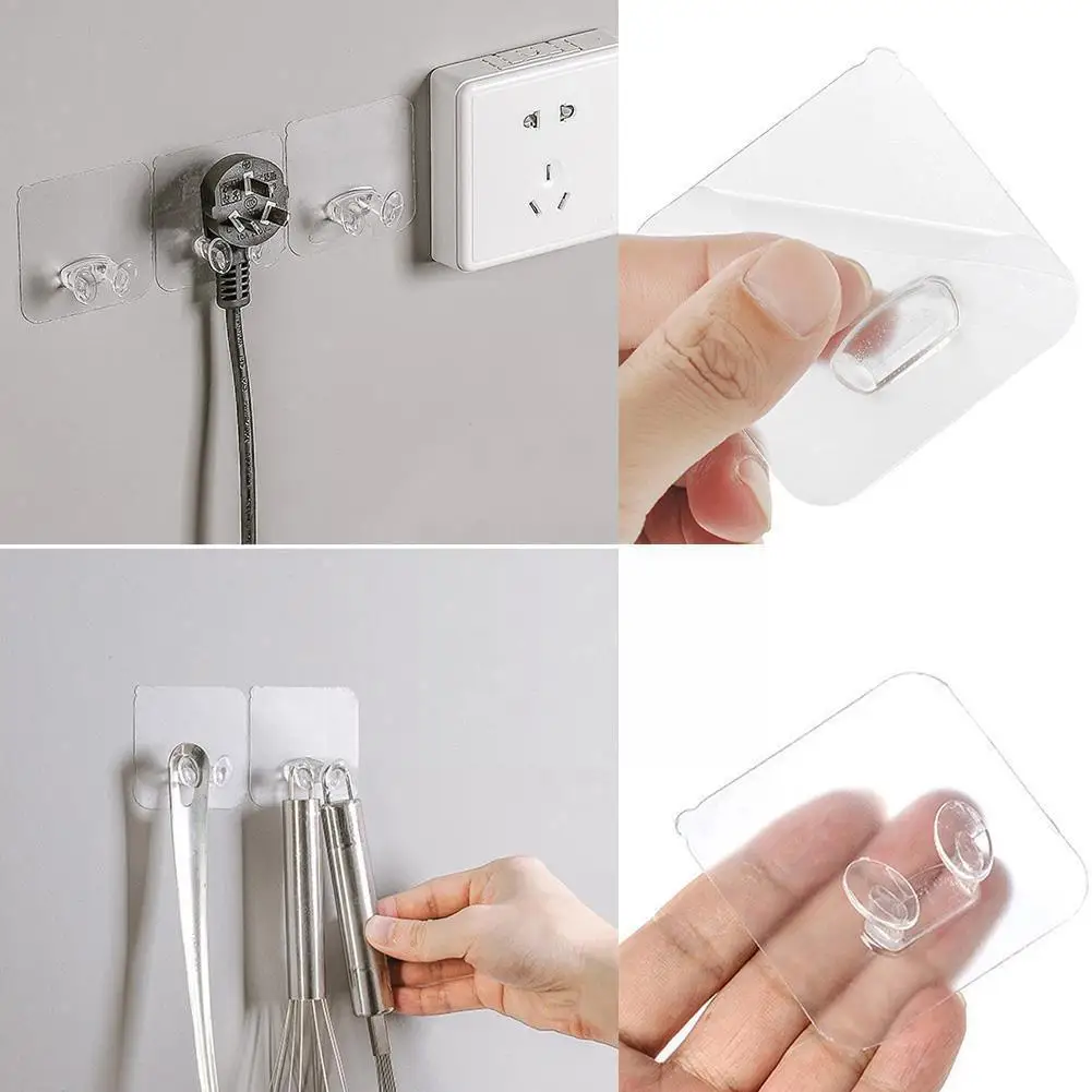 

5pcs Wall Storage Hook Punch-free Power Plug Socket Hook Wall Price Adhesive Hanger Kitchen Stealth Wholesale Office Holder J0q2