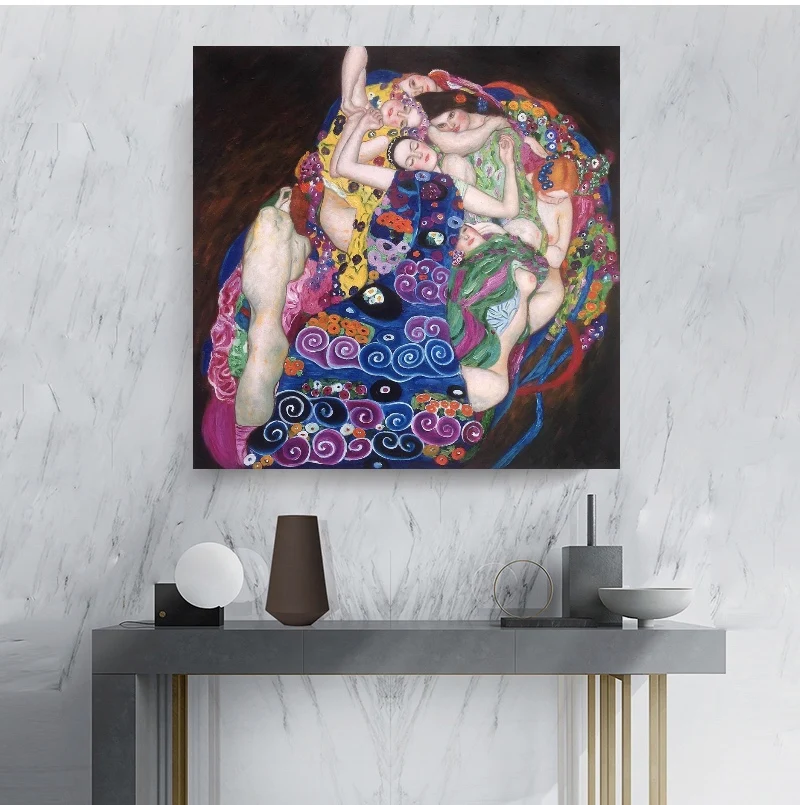 

Famous Portrait Canvas Paintings by Gustav Klimt the Virgin Reproduction Wall Art Women Hand Painted Oil Painting High Quality