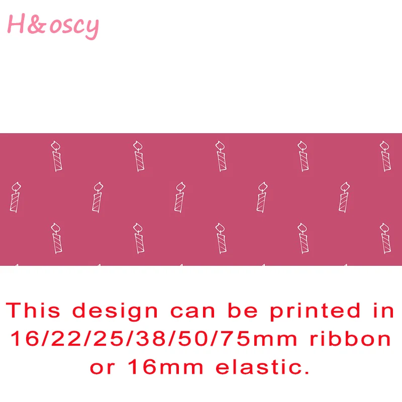 

Лента в рубчик с принтом свечи, 50 ярдов, лента для украшения волос «сделай сам»