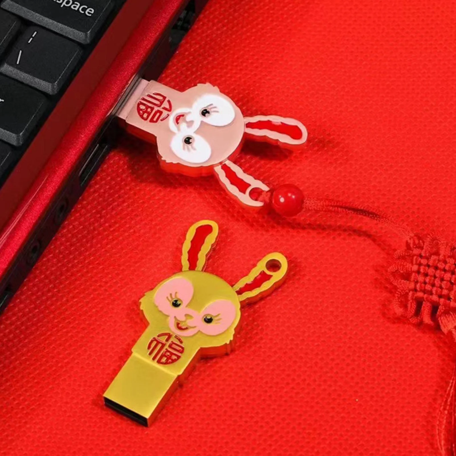 

128/256/512GB 1/2TB USB Flash Stick Plug Play Wide Compatibility Data Storage Cute Rabbit USB 2.0 Flash Drive for Laptop