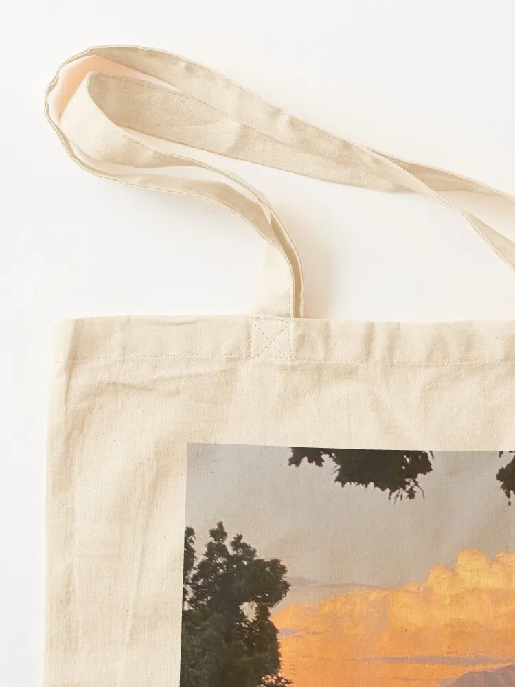 Винтажная большая сумка с закатом на заказ складная для супермаркета холщовая