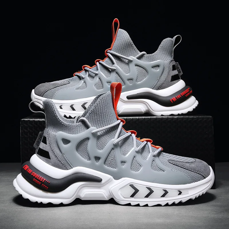 

Spring And Autumn New Men's Shoes Casual Socks Shoes Men's Basketball Sports Dad Shoes Fashion Breathable Shoes High-top Shoes