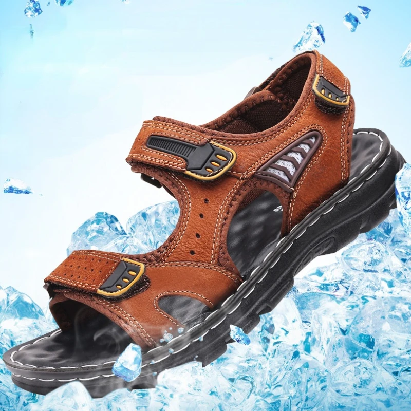 

Mens Sandals Genuine Leather Multifunctional Sandals Summer 2022 New Beach Men Casual Shoes Outdoor Sandals Outdoor Beach Shoes