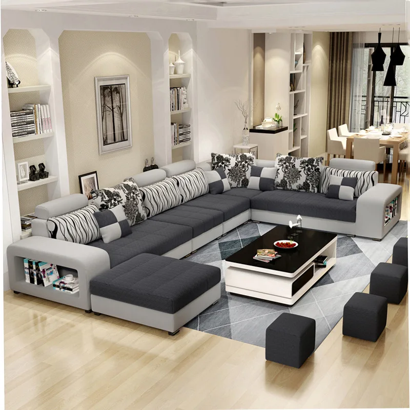 

living room furniture modern fabric sofa European sectional sofa set 1909