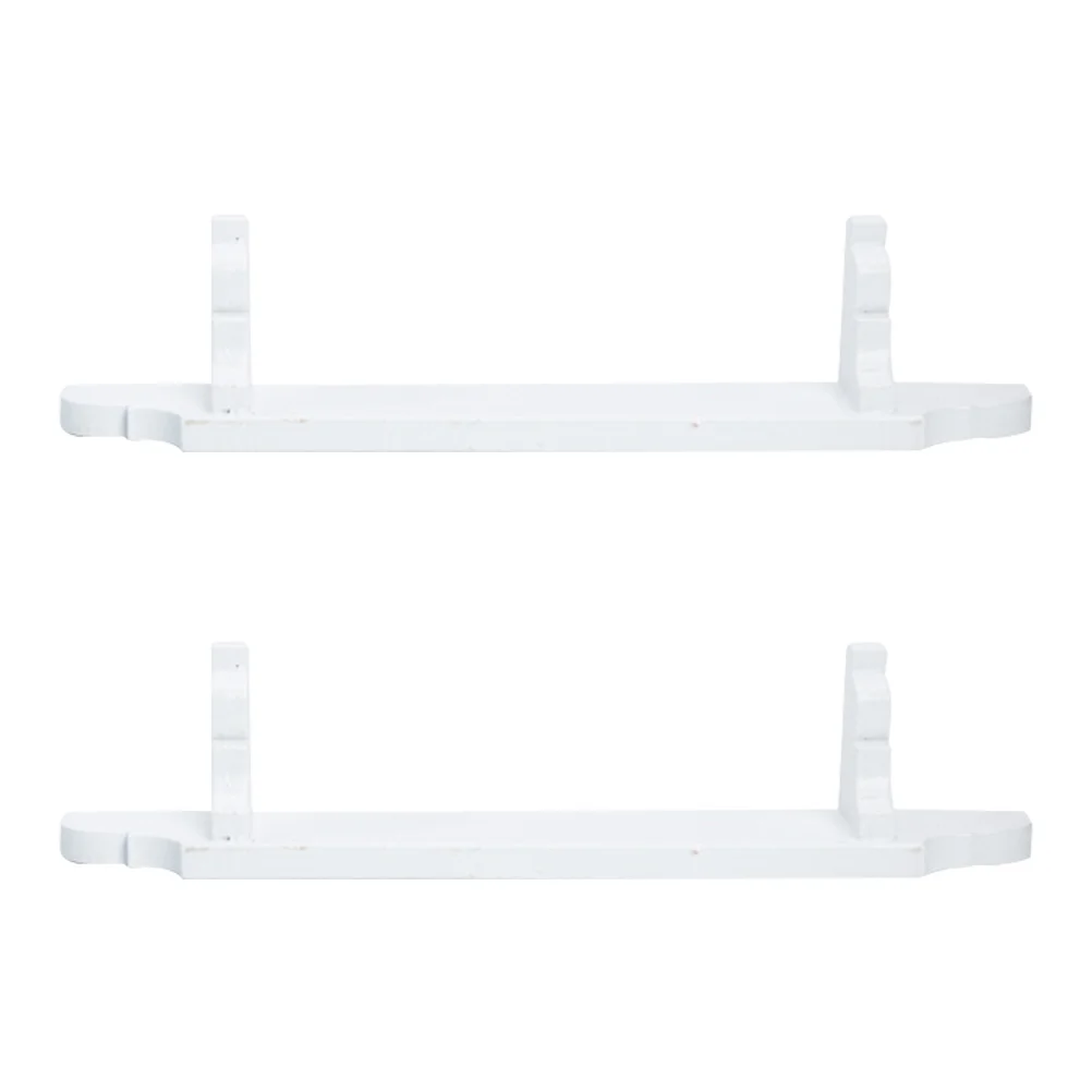 

2 Pcs Miniature Furniture House Storage Racks Models Wooden Shelves Wall Hanging Bookshelf Small Hanger