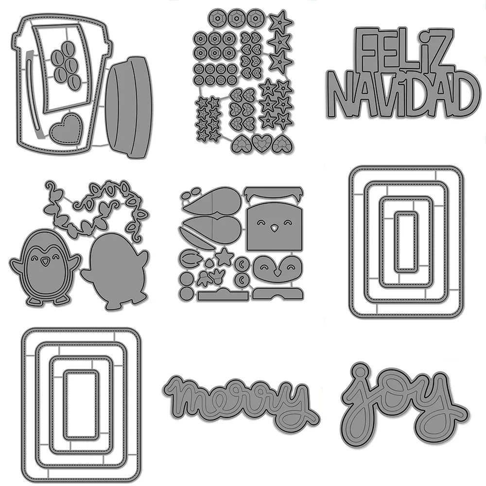 Вырубные Штампы В Форме Кофейной Чашки Блестящие Смешанные Круглые