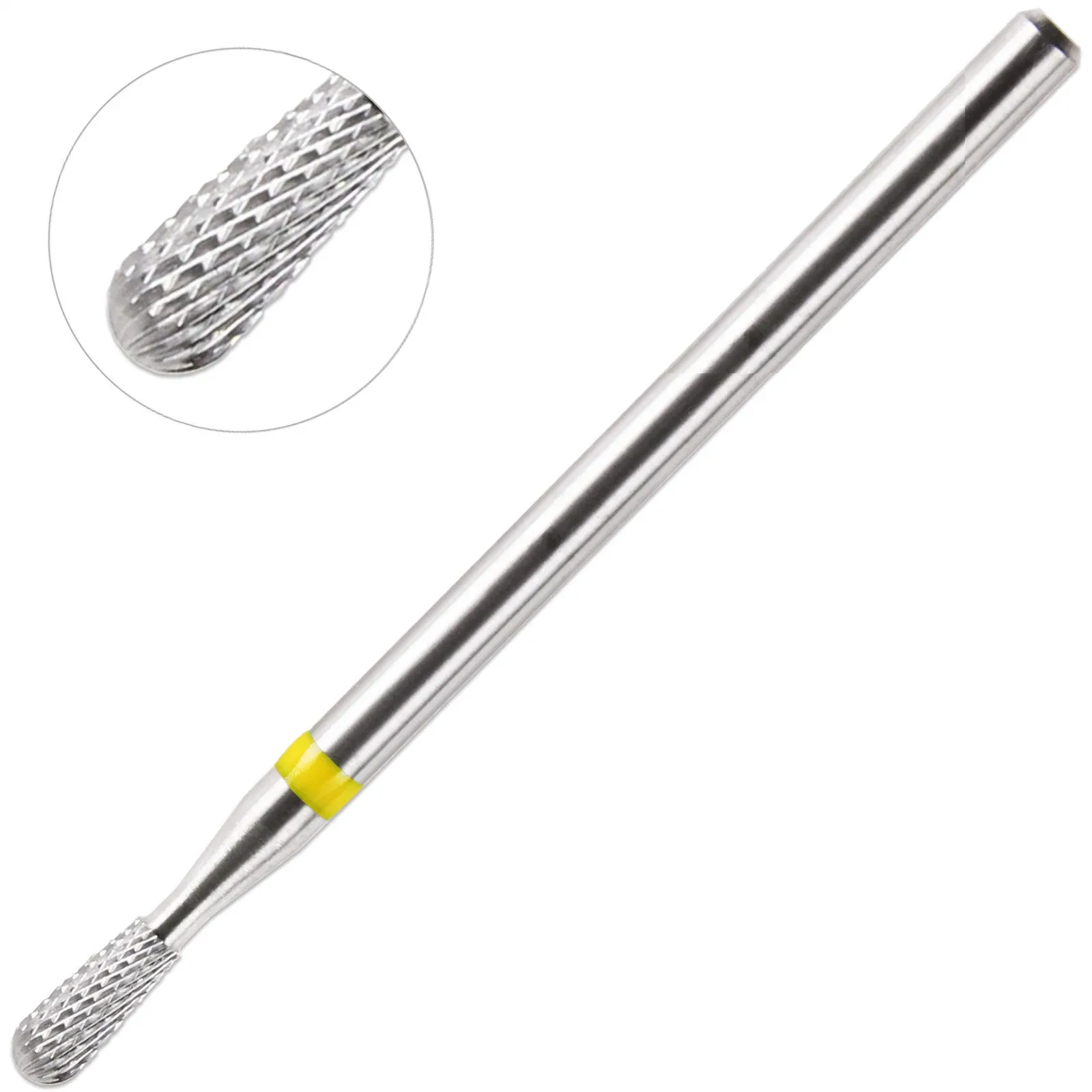 

3/32" Shank Size - Pear Shape Silver Carbide Bit Extra Fine Grit - Nail Drill Bit for Manicure Dremel Machine