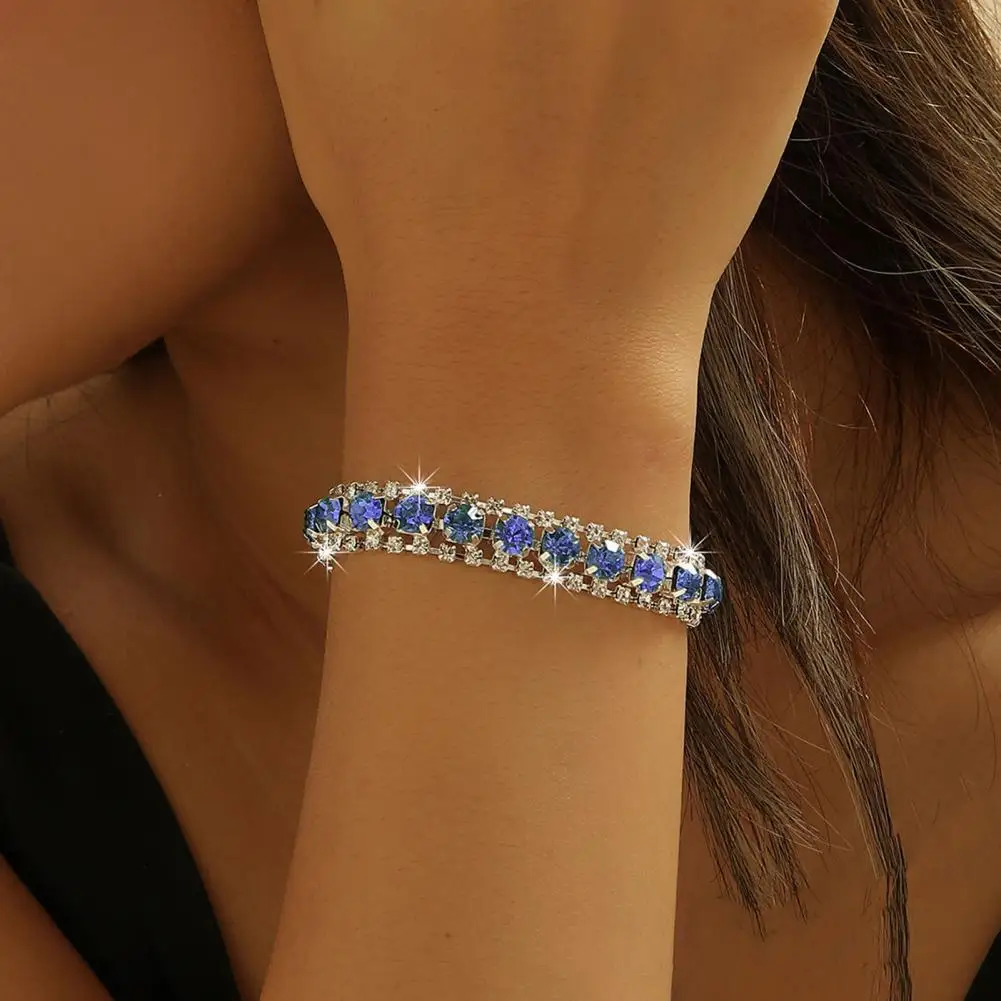 Элегантный браслет из искусственного кристалла женский полированного сплава