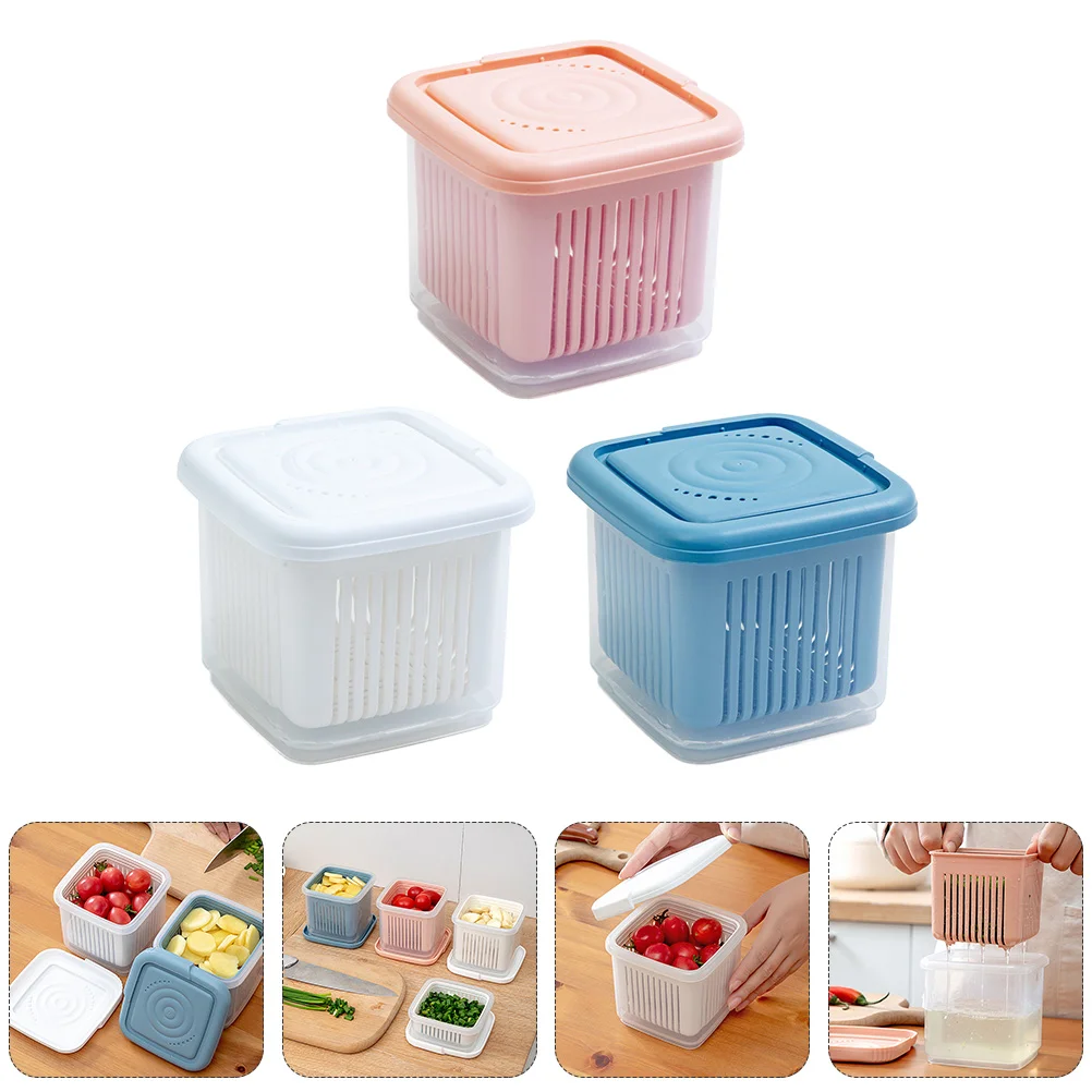 

Containers Fridge Fruit Keeper Colander Vegetable Drain Basket Berry Box Bin Producestrainer Organizer Case