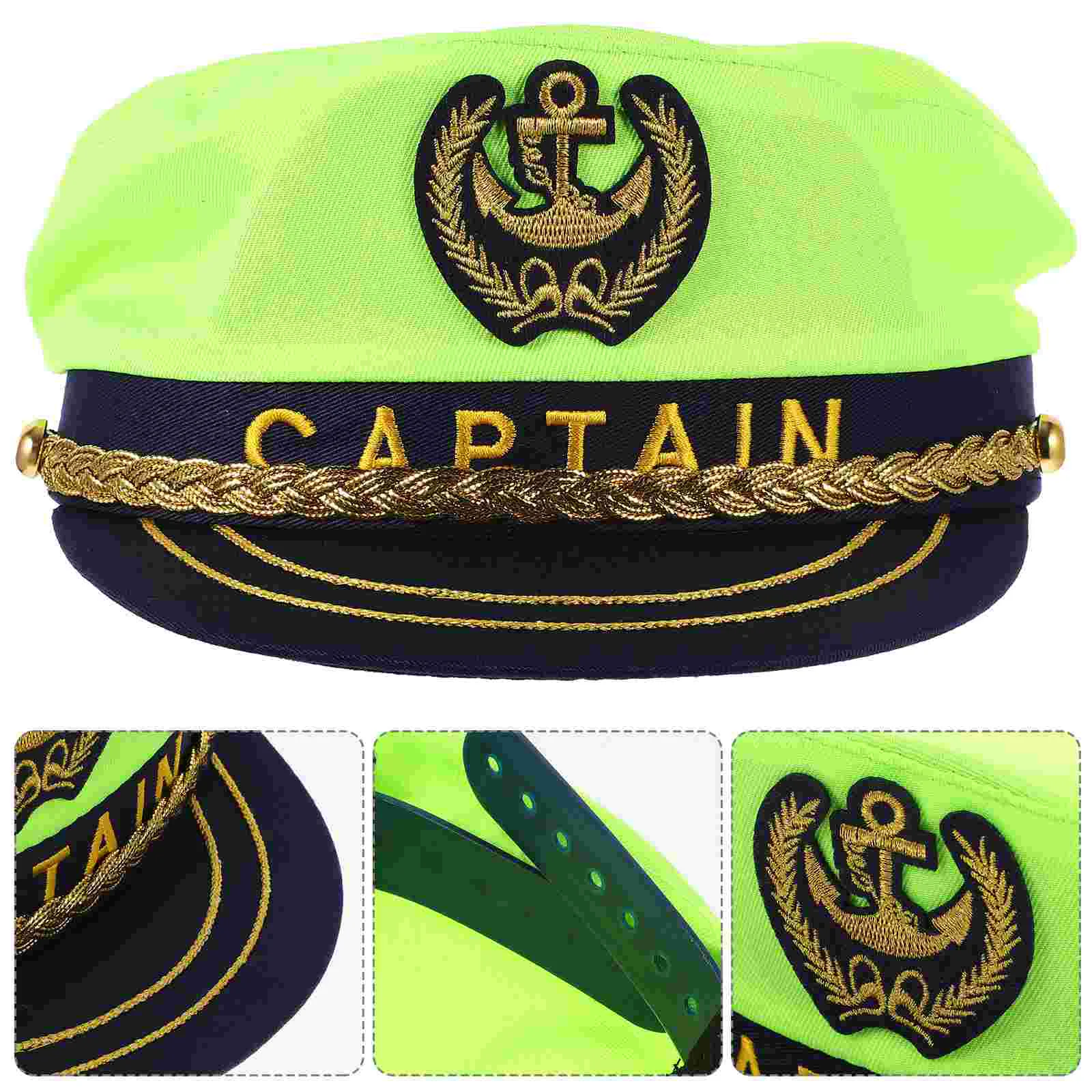 

Captain Theme Hat Embroidery Sailor Costume Cap Hat Captain Cosplay Hat