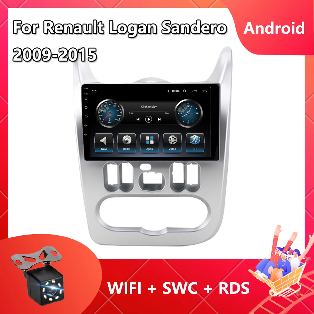 

Автомагнитола Carplay для Renault Logan 1 Sandero 2009 - 2015 Android 2 Din мультимедийный видео DVD плеер GPS Авторадио Bluetooth TMPS