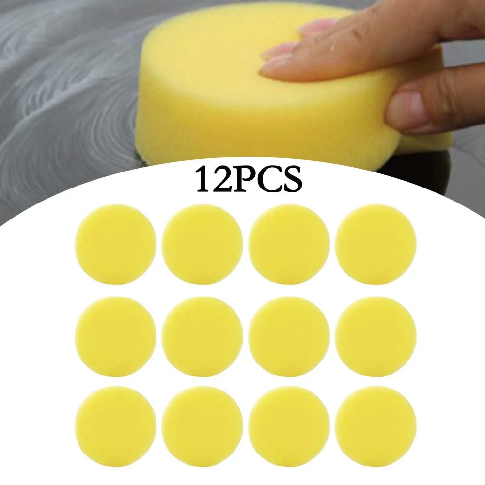 

12 PCs Sponges Detailing Polish Car Applicator Wax Waxing Foam Cleaning Wash For Use With Wax, Polish, Tyre Dressing, Trim Dress