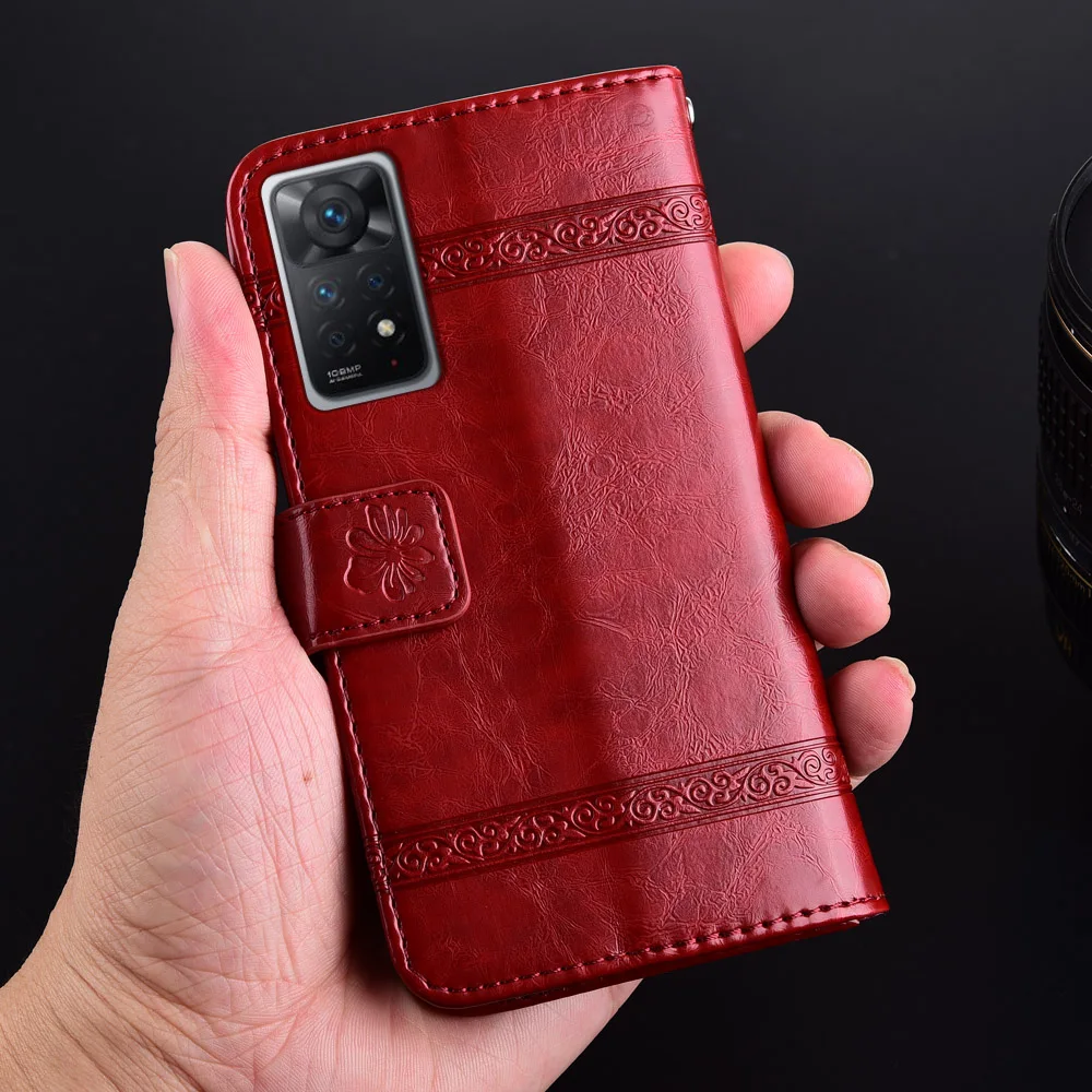 

Кожаный чехол-книжка с защитой от кражи для Redmi Note 11S, чехол-бумажник для Redmi Note 11 Pro plus, магнитные чехлы для телефонов, чехол с ремешком