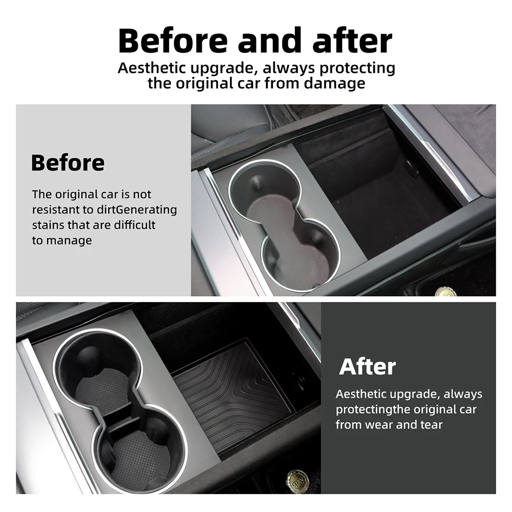 TPE автомобильный коврик для подлокотника центральной консоли держатель стакана