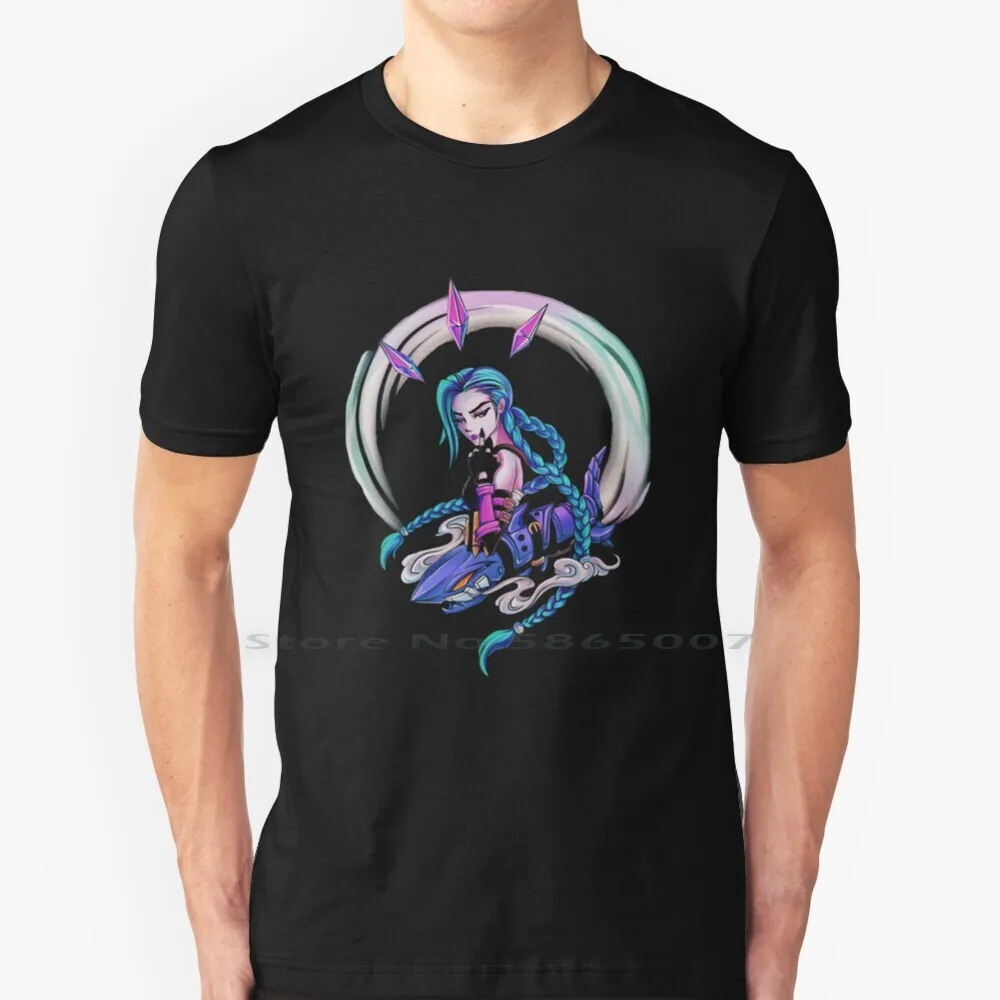 

Jinx Arcane Pop T Shirt 100% Cotton Arcane Video Game Movie Tv Show Netflix Trending Bestselling Jinx Big Size 6xl Tee Gift