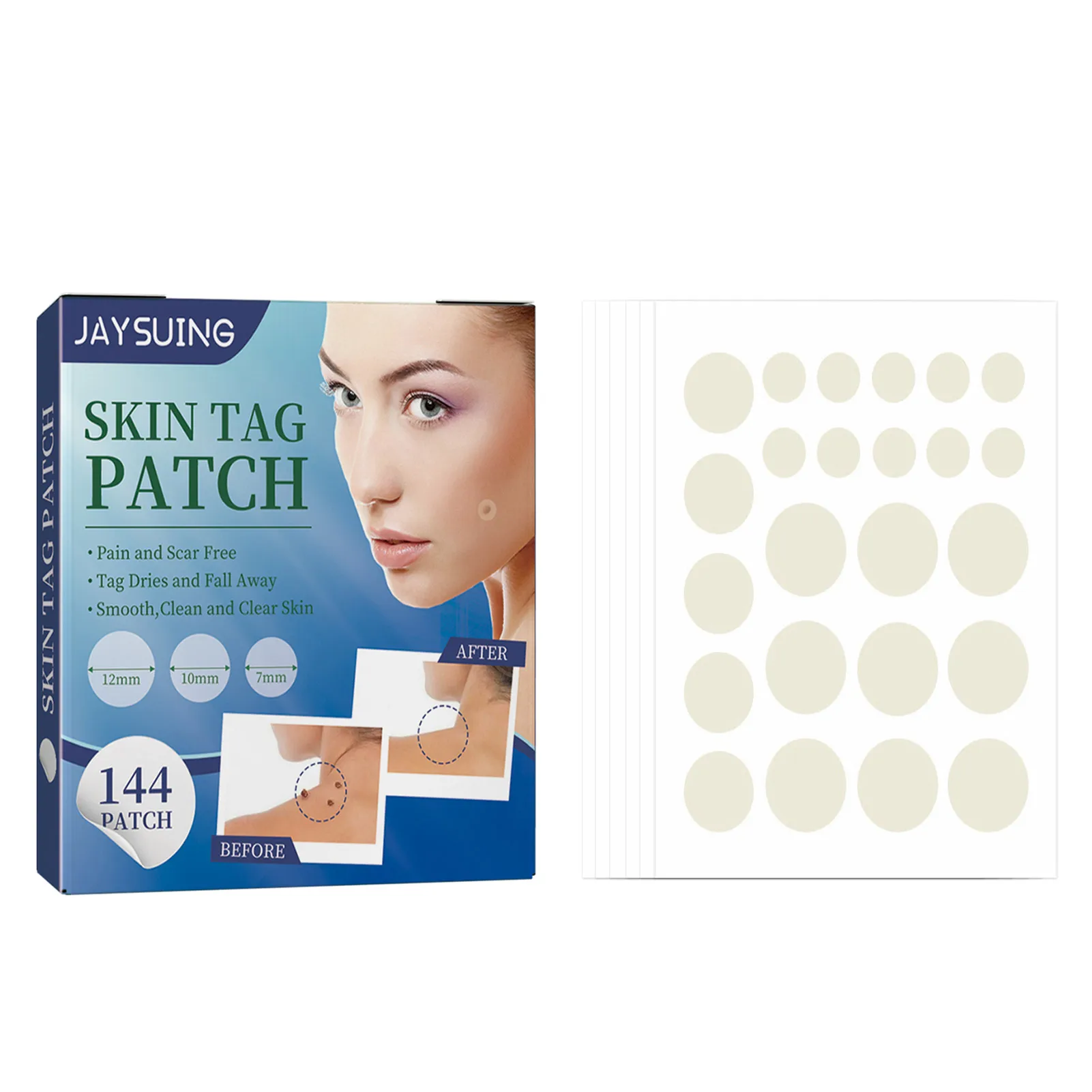 

Skin Tags Remover Patch Natural Skin Problems Remover Patches 144pcs Water-Proof Skin Tags Clean Supplies For Necks Feet Hands
