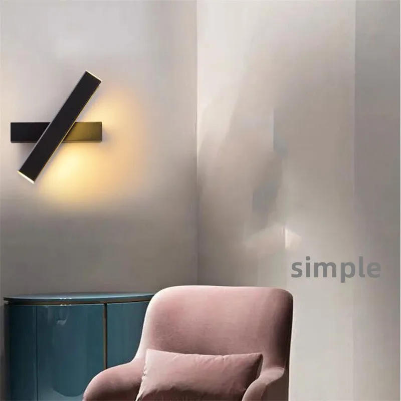Nordic Minimalist Style Wall Lamp Interior Lighting Fixtures Indoor Aisle Lamp White Black Advanced Modern Light Rotate Simple