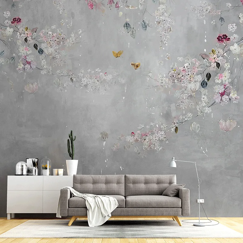 

18D Wallpapers Oil Painting Flower Mural American TV Background Wallpaper Living Room Bedroom Wall Covering