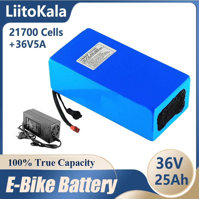 LiitoKala 36V Battery 25ah ebike battery 30A BMS 36V 25AH 21700 10S5P Lithium Battery Pack For Electric bike Electric Scooter