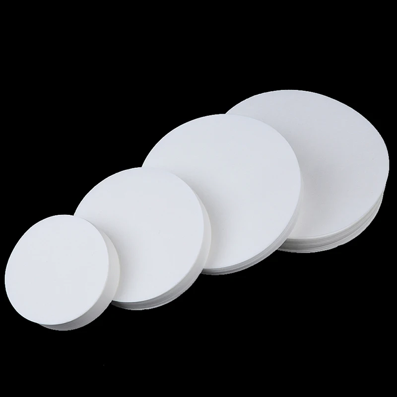 

100PCS 7/9/11/12.5cm Laboratory filter paper Circular Qualitative filter paper medium speed Funnel filter paper