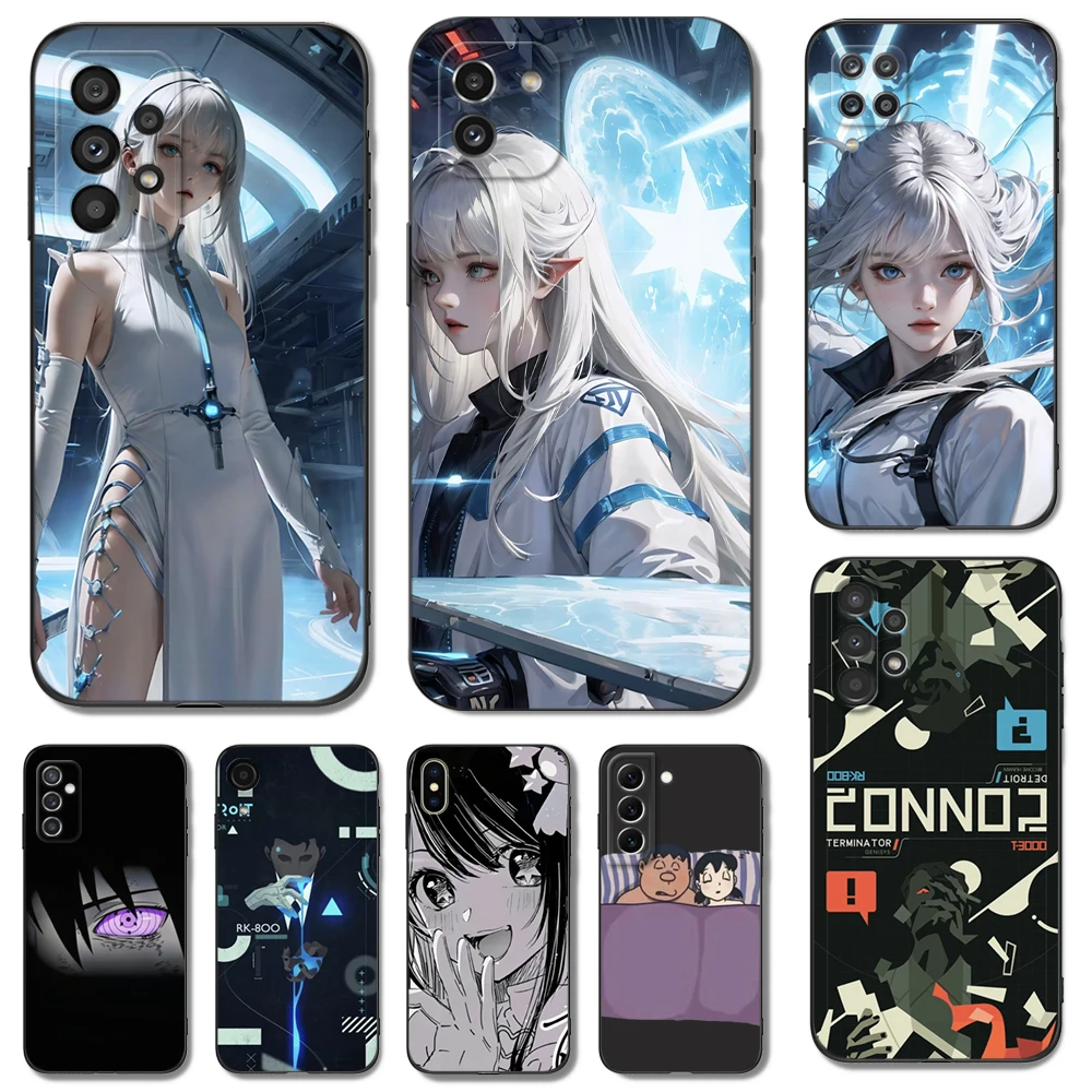 

Черный чехол из ТПУ для Samsung galaxy M53, M13, M62, A12, A22, A22S, A32, A42, A52, A52S, A72, 4g, Φ, A20S, японское аниме