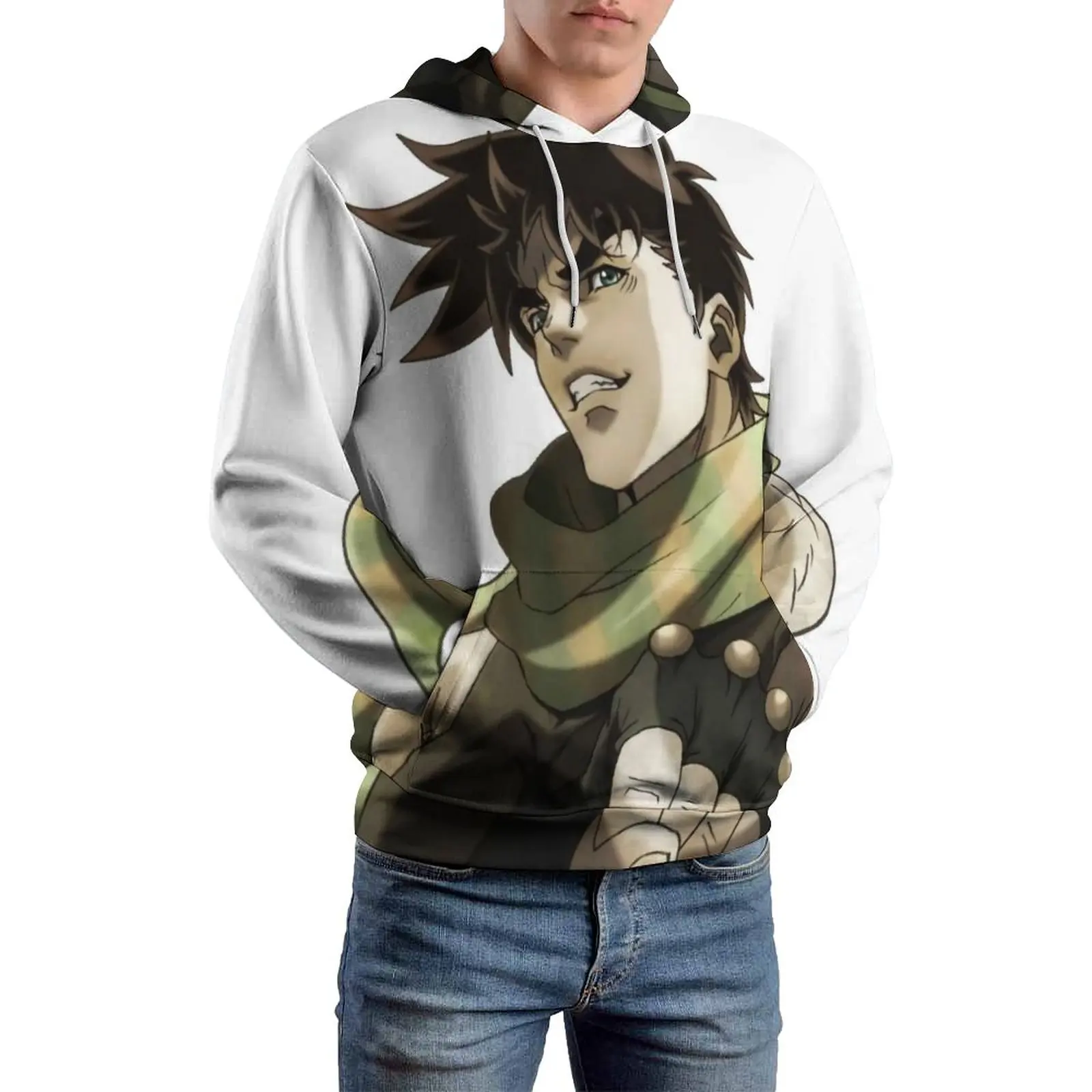 

Joseph Joestar Fist Casual Hoodies Men Jojo Bizarre Adventure Design Sweatshirts Spring Long Sleeve Street Wear Oversize Hoodie