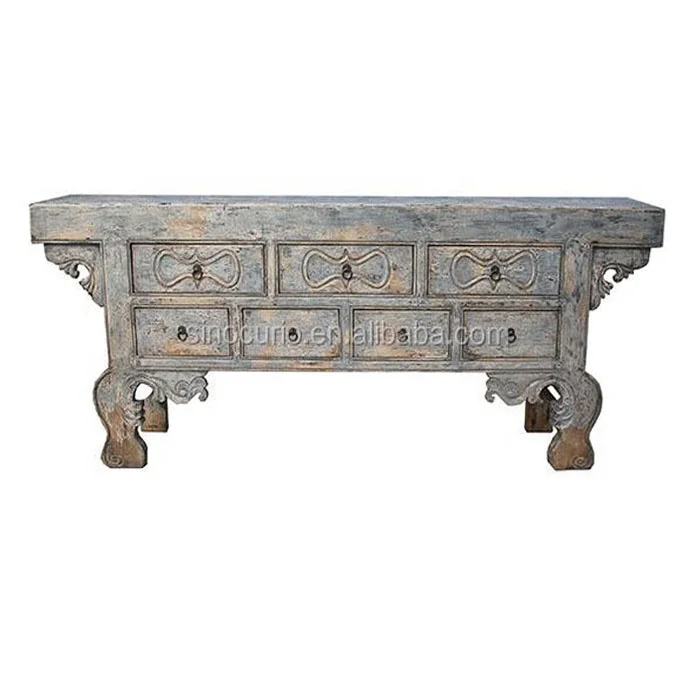 Восточная Античная репродукция длинный рустикальный Состаренный стол с ручной