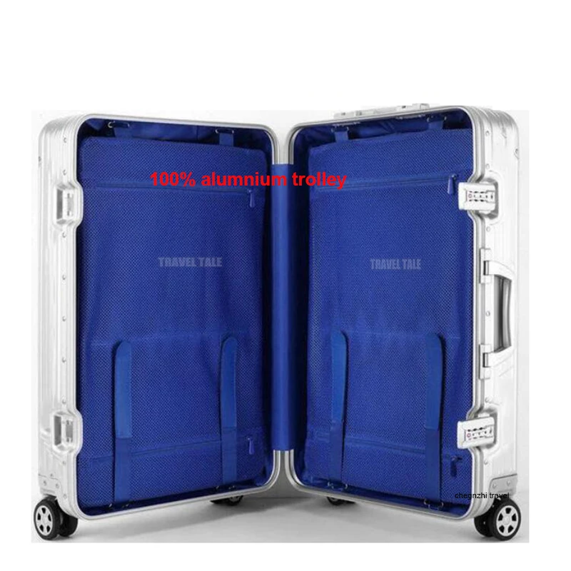 

TRAVEL TALE 20"24"26"29" 100% Aluminum Trolley Suitcase With Wheels Spinner Baggage Luggage For Traveling