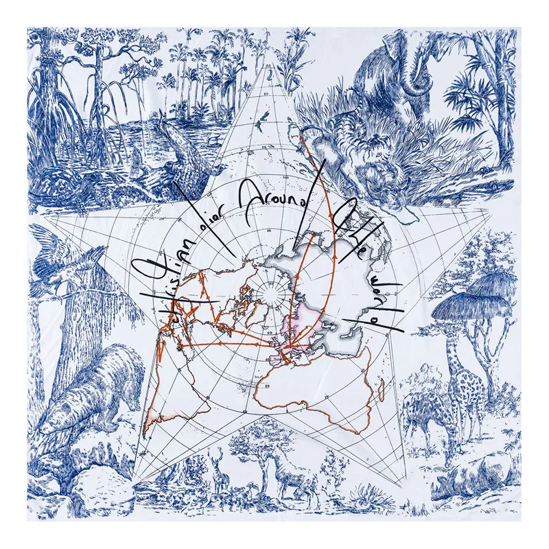 

Hand Rolled Scarf Luxury Designer Star Print Shawls 90*90cm Luxury Bandana in Silk Twill with Hand-rolled Edges Neck Head