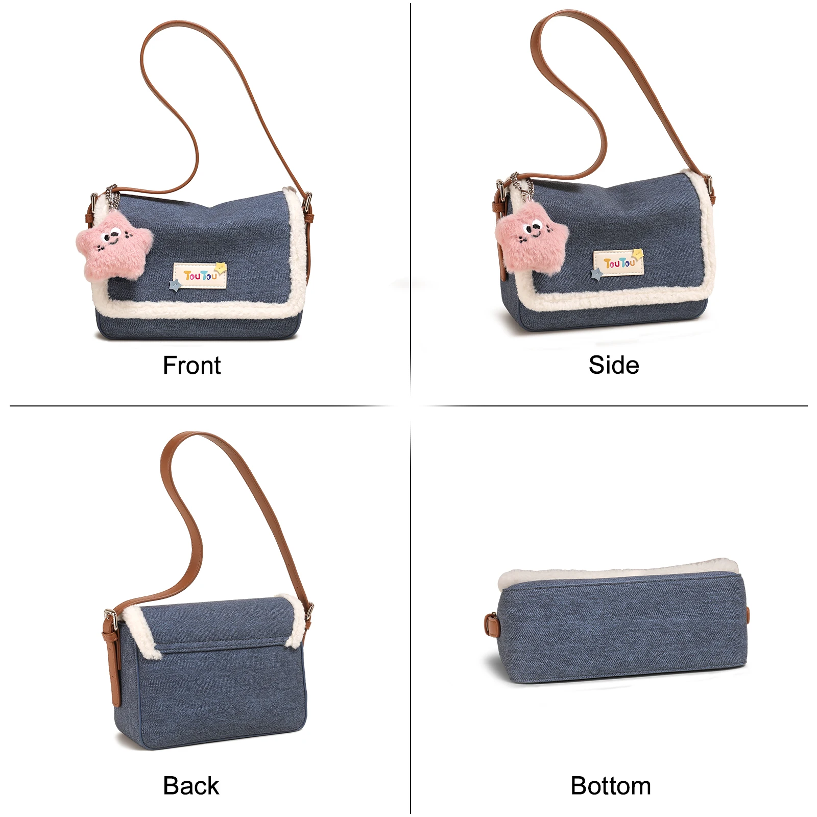 TOUTOU оригинальная сумка-тоут со звездой для рождественского подарка имитация