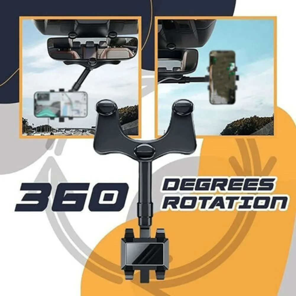 

Car Holder 360 Degree Rotating Stand Rearview Mirror GPS Navigation Auto Phone Support Multifunctional Phone Holder