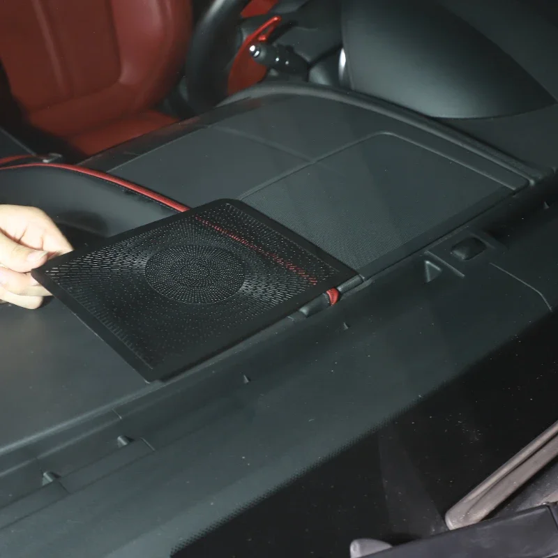 Для Jaguar F-TYPE 2013-2022 черная крышка из нержавеющей стали для приборной панели