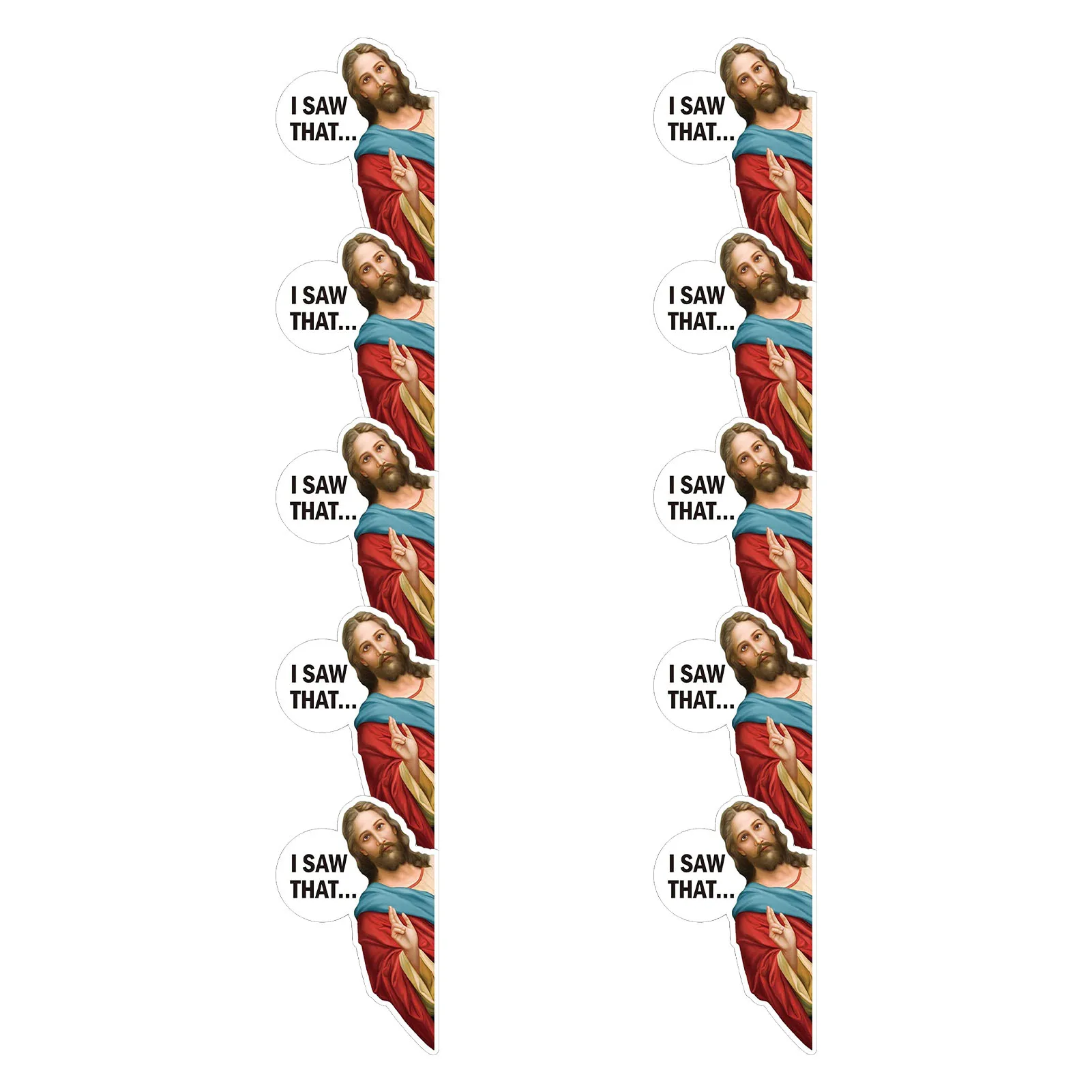 

6Pcs Jesus I Saw That Sticker 3 Inch Personalized Vinyl Jesus Luggage Decals Funny Decoration Stickers For Home Window Laptop Cu