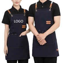 Professional Men Women Work Apron Waterproof Kitchen Cafes Nail Beauty Hair Cutting Salon Uniform Grill Garden Waiter Bib Custom