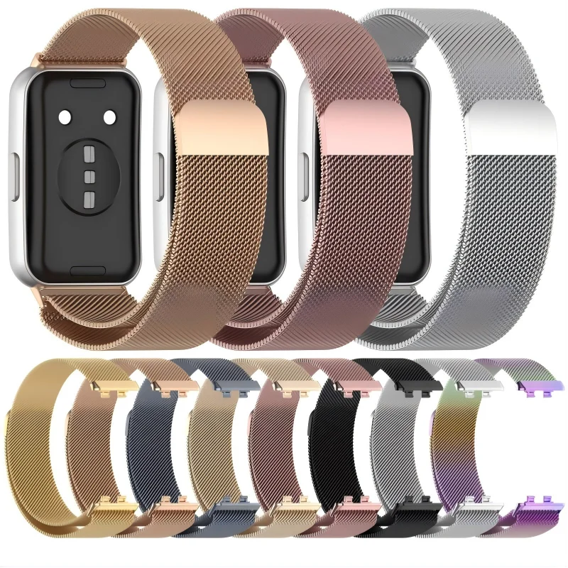 Фото Ремешок из нержавеющей стали для смарт-часов Huawei Band 11 11Pro, миланская магнитная петля-браслет для HW Band11Pro №2