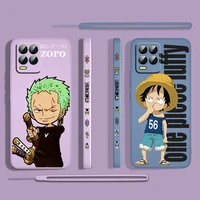 zoro luffy one piece for oppo realme 50i 50a 9i 8 pro find x3 lite gt master a9 2020 liquid left rope phone case capa cover