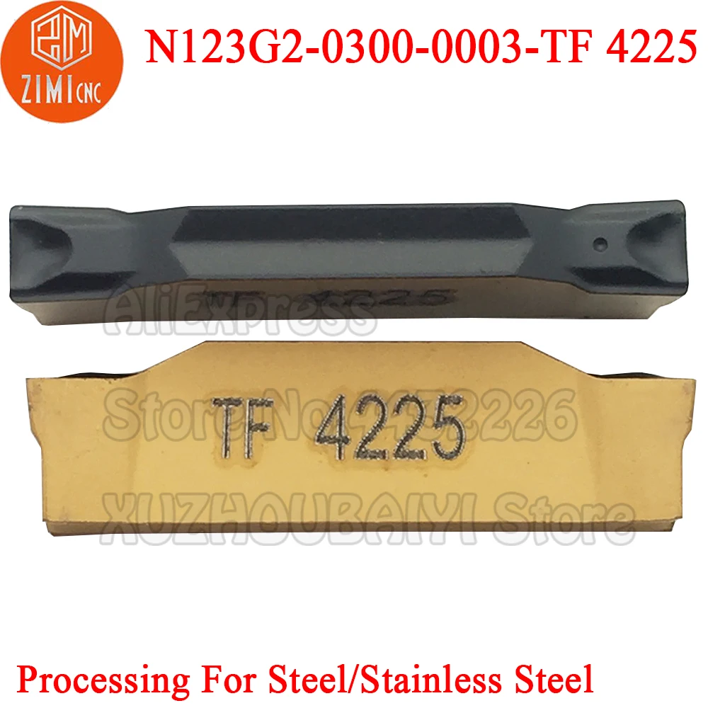 

10pcs N123G2-0300-0003-TF 4225 N123G2-0300-0003 TF Carbide Grooving Inserts Turning Tools N123G2 Cutter Lathe Carbide Blade