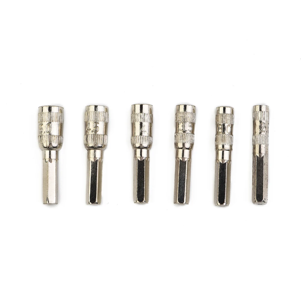 

6 Pcs 6 Point Hex Socket H4 Hex Shank Driver 6 Point Hex Socket 2.5/3/3.5/4/4.5/5mm H4 Nut Driver 6 In 1 6 Points Hand Tools