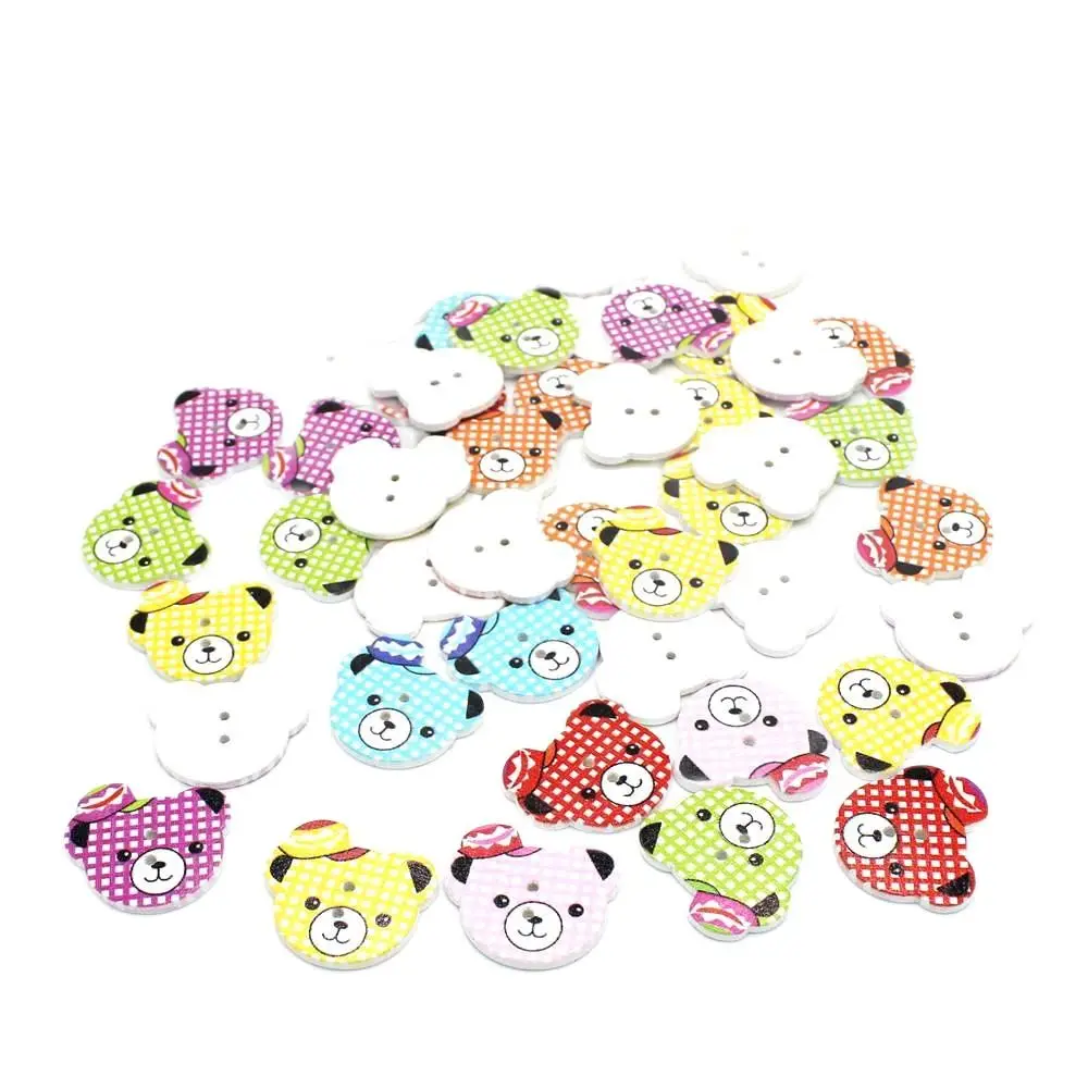 

50 шт./упаковка, деревянные пуговицы с 2 отверстиями