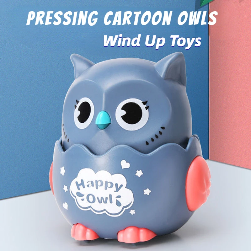 

Classic Wind Up Toys Pressing Cartoon Owls Inertial Sliding Pull Back Car for Kindergarten Children Gift Windup Toys