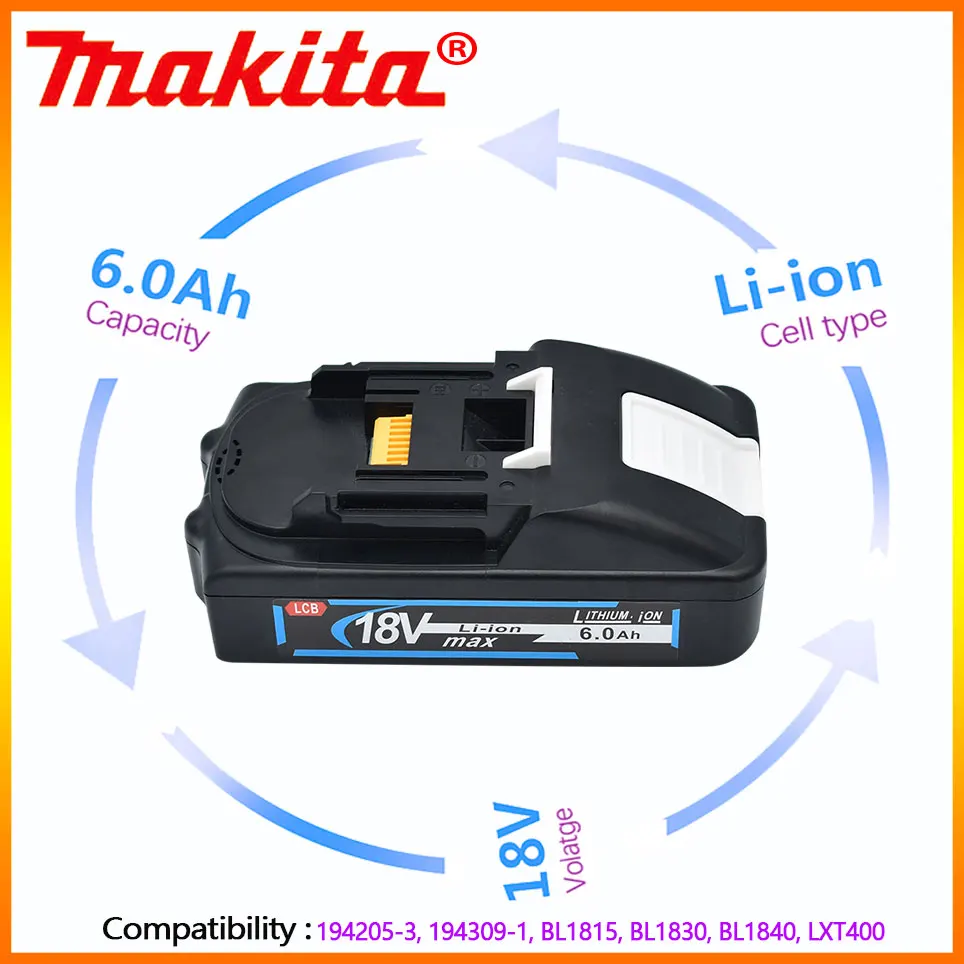 

6000mAh Makita 18V BL1830 BL1840 6.0Ah 21700 литий-ионный аккумулятор для Makita Vervangbare bare Voor