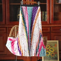 faldas mujer moda 2022 new summer city casual colorful rainbow print midi skirt polka dot a line beach skirts femme jupes