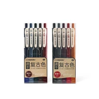 retractable vintage color gel pens set quick dry 0 5mm binder clip soft rubber grip bullet tip retro pens for bullet jounal