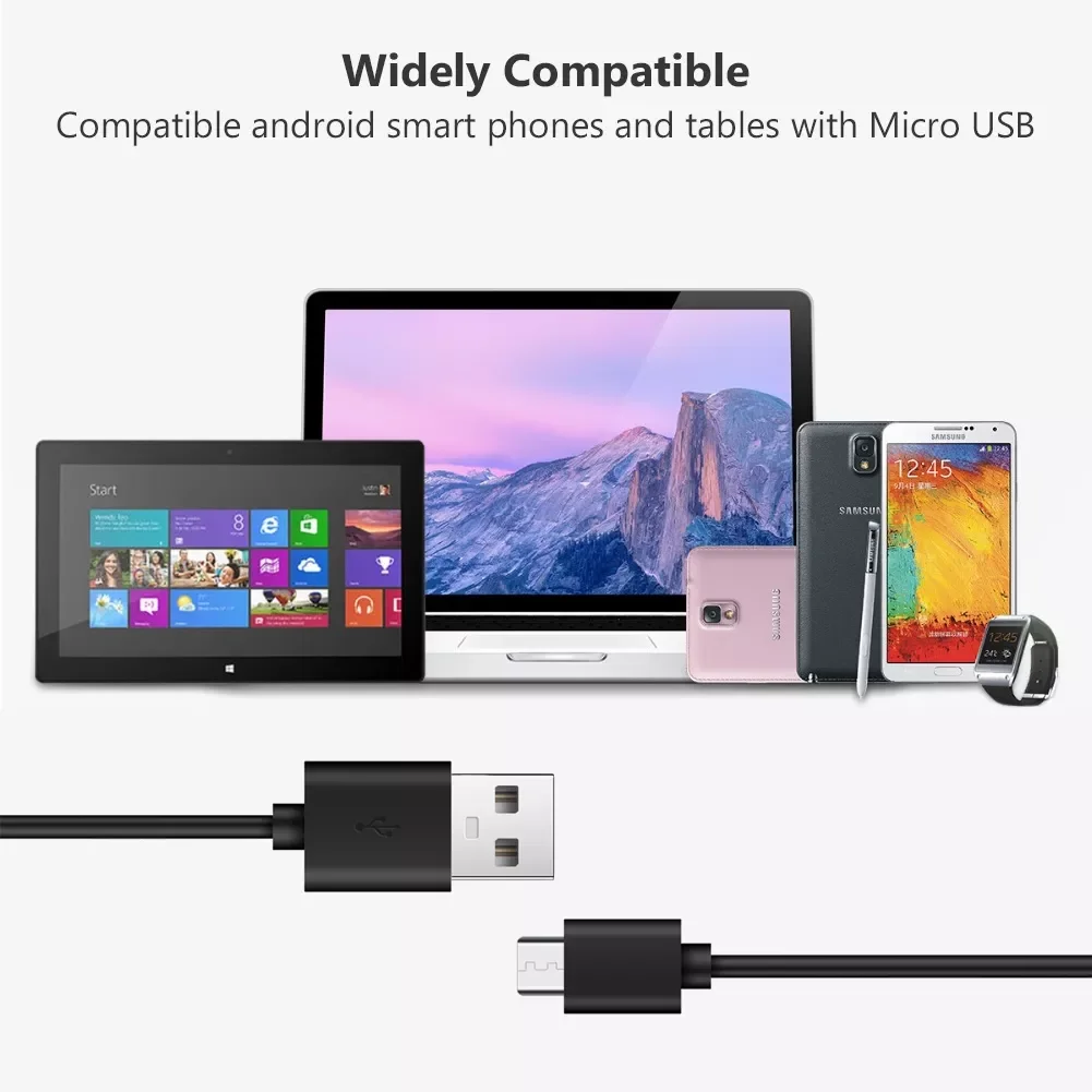 

New in Micro Usb 3a Quick Charging Cable Data Sync Cord for kindle Fire Windows Phones PS4 Printers phone case power bank