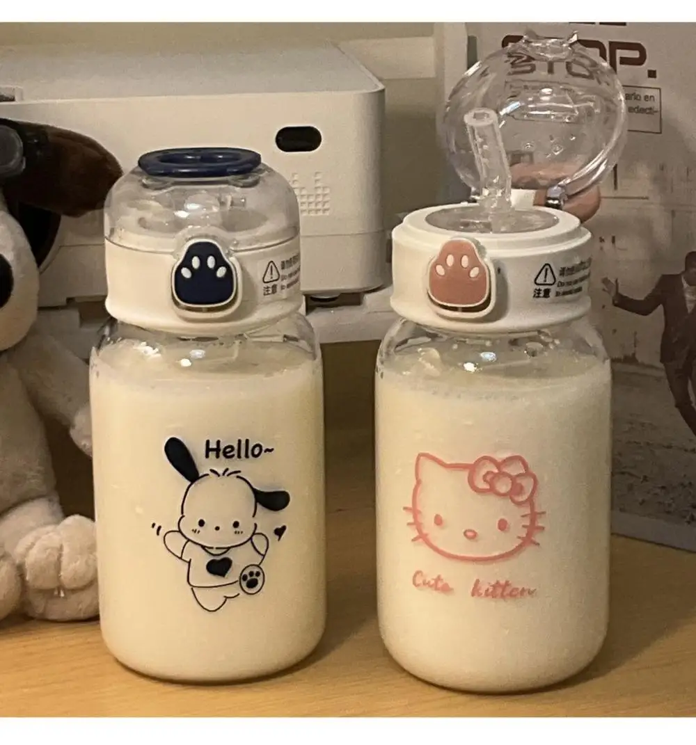 Прозрачная соломинка Hello Kitty 500 мл