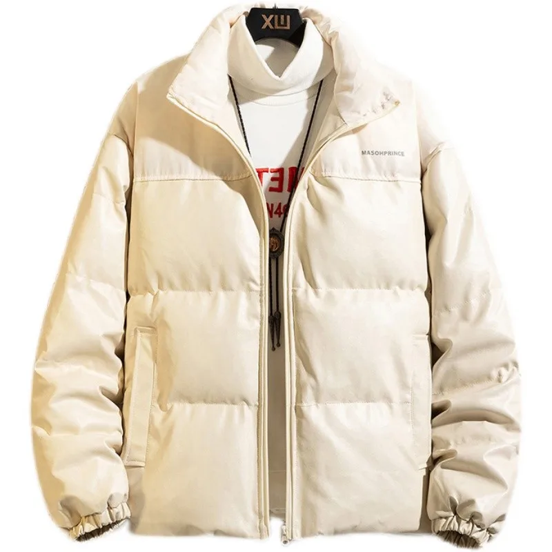 2023 Harajuku Pu Winter Mens Parkas Warm Thicken Fashion Coat Oversize Casual Jacket Streetwear Hip Hop Unisex Outwear