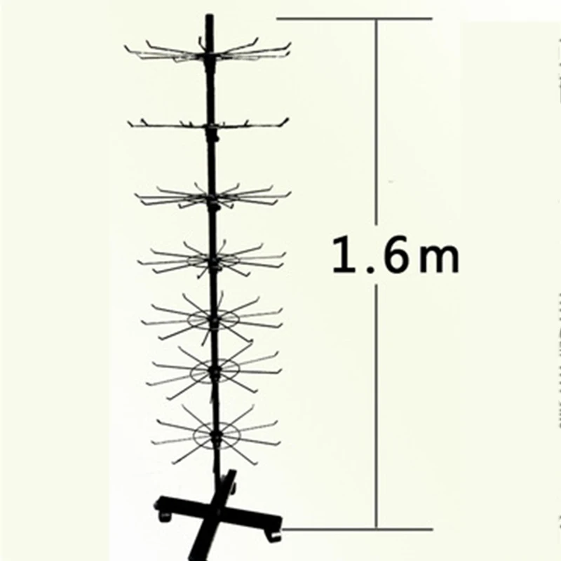 

7 ярусов, 70 крючков, вращающаяся вешалка для носков, шляп, кепок, вешалка для париков, шарфов, браслетов, подвесной держатель для хранения, пол...