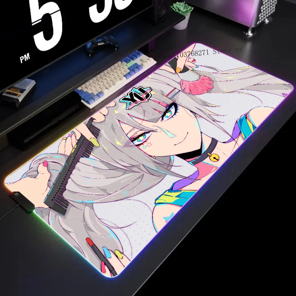 Коврик для мыши Vtuber YUchan Estella Kirameki XXL RGB игровые коврики HD черные аксессуары