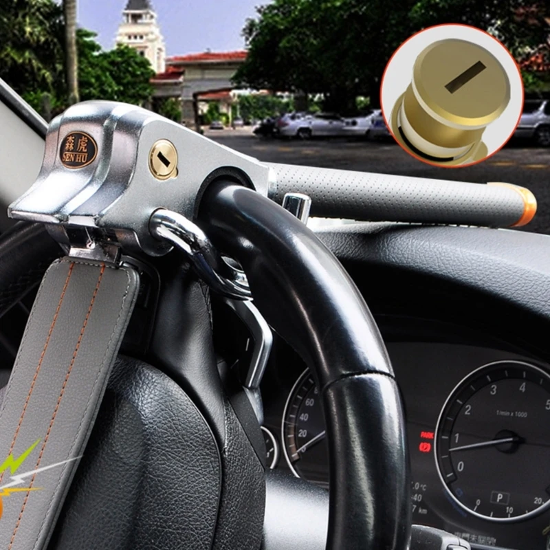 

Vehicle Steering Wheel Lock Car Anti Theft Security Lock with 2 Keys Fit for Car Truck SUV Automobile Locking Device