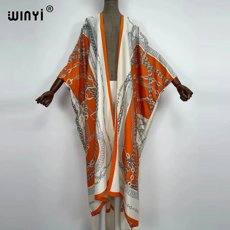 Кимоно WINYI с принтом caftan пляжный купальник красочная винтажная накидка на бикини